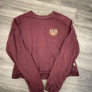 Vans Maroon Cropped Long Sleeve